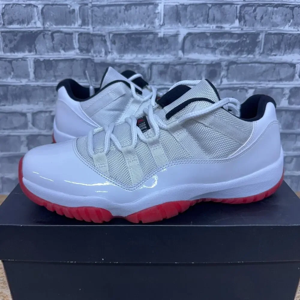 Nike Air Jordan 11 Retro Low White Varsity Red 528895-101 Mens Size 8.5 Rare